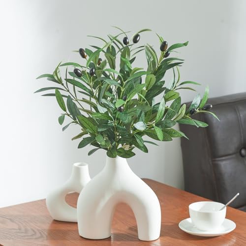 10 PCS 18 Inch Olive Tree Branches Greenery Stems Artificial Plants Faux Olive Branch for Vase Realistic Green Stem Home Decor Indoor - Image 3