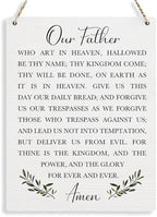 Christian Bible Verses Wall Decor Our Father Prayer Wall Decoration The Lords Prayer Wooden Hanging Sign Scripture Wall Art for Home Living Room Bedroom Home Wall Decor 8x10 Inches Religious Gift by BELLOWDEER