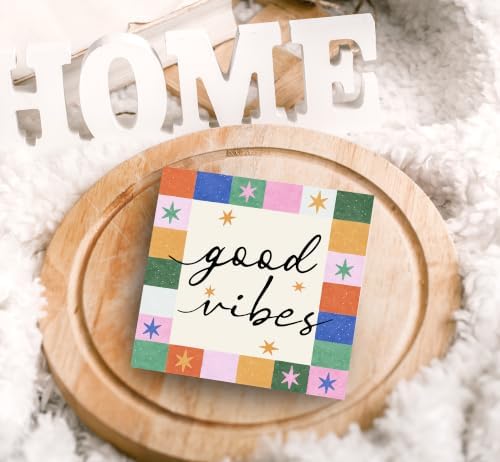 SRADMO Retro Boho Inspirational Positive Wood Box Sign Desk Decor - Image 5