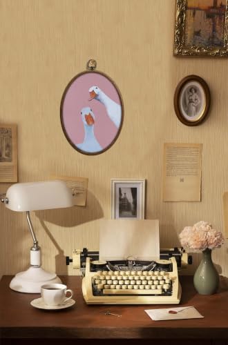 Vintage Whimsical Pink Goose Art, Cottage Core Oval Wall Decor, Waterproof - Image 5