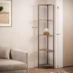 SUNMORY 5 Tier Corner Shelf with LED Light, Industrial 65" Corner Shelves - Image 2