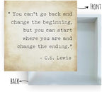 Inspirational Quotes Office Decor for Men, Rustic Wooden Block Plaque Box Sign for Home Office Desk Shelf Table, Motivational Wall Decor Inspirational Gifts for Women Men Friends - C.S. Lewis - Image 2