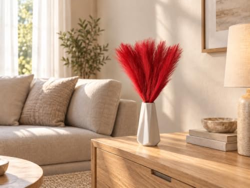 Mandy's 20 Stems Red Silk Pampas Grass Bouquet - Image 5