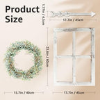 WAKOSAN Rustic Wood Window Frame Wall Decor with Wreath & Arrows - Image 2