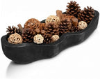 Nuogo 16 Inch Wooden Wavy Edge Dough Bowl Supplies, Black by Nuogo