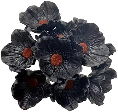 Rikyo 10 pcs Black Artificial Flowers Poppy Flowers,11" Faux Flower Stems by Unknown