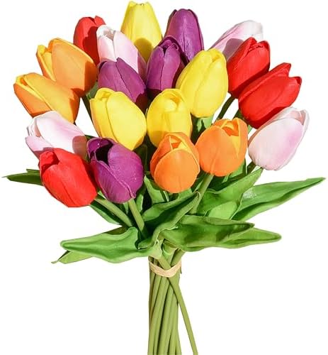 Mandy's 20pcs Artificial Multicolor Tulips by Mandys
