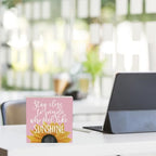 Sunflowers Pink Room Decor Sunflower Gifts for Women Spring Decor Pink Accessories Sunflower Wooden Box Sign for Home Office Desk Tabletop Shelf - Image 5