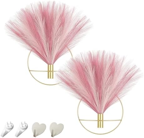 Pretty Jolly Boho Pampas Pink Wall Decor Gold Metal Art by PrettyJolly