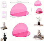ROYALITA 2-Pack Small Acrylic Shelves Room Decor Floating Shelves, Pink - Image 4