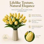 Mandy's 20pcs Artificial Light Yellow Tulips - Image 2