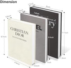 1DOT2 Decorative Books Set of 3, Black-Gray-Beige Luxury Coffee Table Books - Image 2