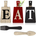 Jetec Cutting Board Eat Sign Set Wall Decor, Red, Black, Beige by Jetec