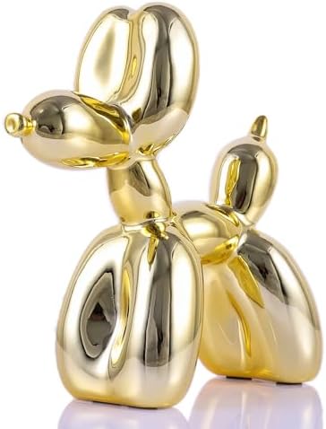 Gold Balloon Dog Decor,Gold Room Decors,Balloon Animal Preppy Room Shelf Decor,Cute Statue Home Decors,Bedroom Modern Sculpture Desk Decoration,Golden Decorations Gifts by XIAOMAGG