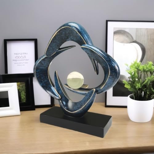 Modern Home Decor Abstract Decorative Sculpture Decorations for Living Room Dining Room Office, Resin Art Statues Coffee Table Bookshelf Decor Accents (Blue) - Image 5