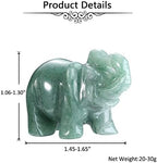 Jovivi Green Aventurine Crystal Elephant Figurines 1.5'' Green Room Decor - Image 4