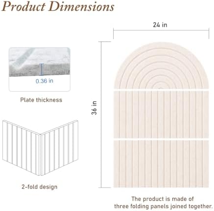 Large Arched Felt Bulletin Board, Sized 36" x 24" for Office & Wall Decor – 6 Customizable Adhesive Tiles with Pins are Perfect to Display Your Photos (Khaki-A) - Image 3