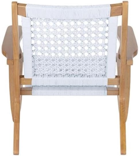 Bowery Hill Hexagon Woven Rope Accent Chair, Rubberwood Frame, Light - Image 4