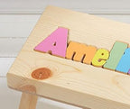Damhorst Toys Personalized Wooden Child's Name Puzzle Stool Pastel Colors - Image 3
