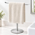Silver T-Shaped Hand Towel Holder Stand for Countertops, Stainless Steel by niffgaff