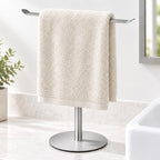 Silver T-Shaped Hand Towel Holder Stand for Countertops, Stainless Steel by niffgaff