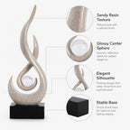 Modern Abstract Art Table Decoration,Resin Flame Statue Modern Centerpiece Ornaments for Living Room Great Gift Idea Home Decor,Collectibles (Grey) - Image 4
