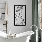 CHENGU 3 Pieces Metal Minimalist Abstract Woman Wall Art Line Drawing Wall Art Decor Single Line Female Home Hanging for Kitchen Bathroom Living Room - Image 3