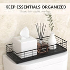 Toilet Paper Storage Basket, 16" Large Oak Wood Toilet Paper Basket - Image 3
