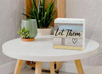 Let Them Wooden Sign, Office Decorations for Work, Let Them Mental Health Rustic Wood Box Signs 5x5 Inch, Desk Shelf Tabletop Decor for Home Cubicle Decor, Office Gifts for Coworkers Women, 15 - Image 5
