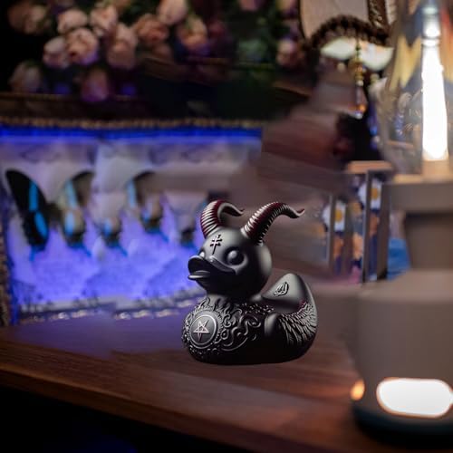 edenfuax Punk Duck Goth Resin Duck - Garage Kits,Unique Gothic Gifts & Collectibles,Vinyl Rubber Novelty Ornament Dark Satanic Duck Figurine for Desktop Home Halloween Decor (Satan Duck) - Image 2