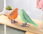 Quoowiit Bird Figurine, Modern Sculpture and Statues for Home Decor, Animal Statues for Bookshelf, Table, Entryway, Fireplace, Resin Decorative Sculpture with Chic Polka Dots Art Design (Green) - Image 4