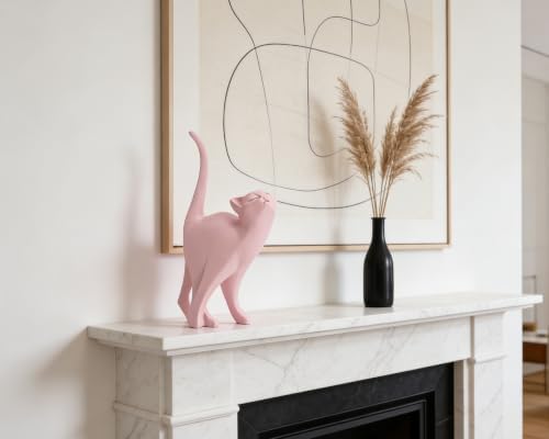 7 Inch Pink Proud Cat Statue - Image 6