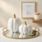 FESTGLOX Fall Pumpkin Decor, 2Pcs Resin Pumpkins for Decorating - Image 4