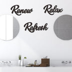 3 Pieces Bathroom Decor Black Bathroom Wall Art Relax Renew Refresh - Image 5