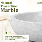 FNTSTICGOODS Travertine Decorative Bowl - 7.8” Diameter & 2” Height - Key Bowl for Entryway Table - Organic Modern Centerpiece - White/Gray - Image 4