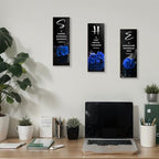 DONFENTHY 3 Pcs Blue Bedroom Decor Blue Rose Wooden Wall Decor Navy Bathroom Inspirational Farmhouse Office Signs With SHE Bible Words Decor For Women Bedroom Home(12x4Inch) - Image 2