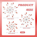 ZEXUIRU 4 Set Silver Starburst Wall Art for Home Decor Metal Bling Crystal Rhinestones Sunburst Wall Decor Sparkling Rhinestone Art Accent -Red 13in/11.8in/9.8in/9.8in - Image 3