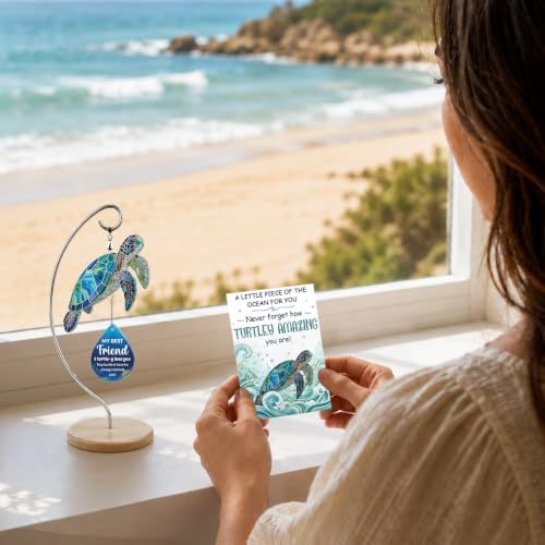 Christmas Birthday Gifts for Mom from Daughter Son - Mini Positive Turtle Gifts for New Bonus Step Mom Mama Mother in Law - I Love You Cute Stuff Things Stocking Stuffers for Moms - Turtle Desk Decor - Image 4