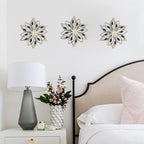 Whitewash Flower Wall Decor,Metal Wood Rustic Farmhouse Wall Art 13.5 inch - Image 5