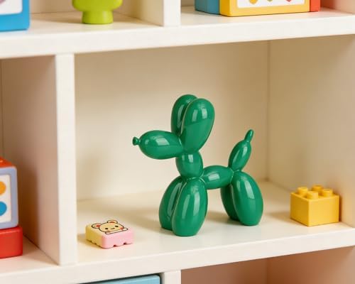 4 Inch Glossy Green Balloon Dog Sculpture - Image 4