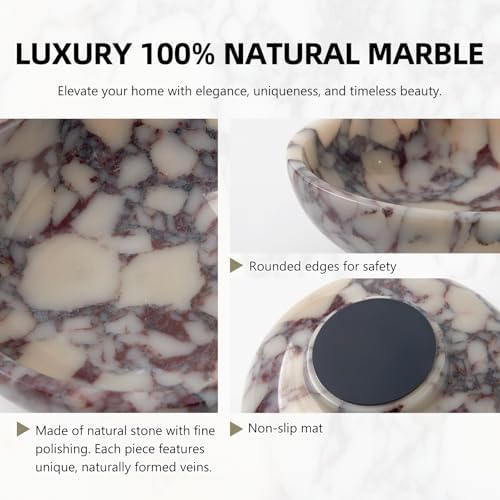 Luxury Natural Marble Decorative Bowl, Centerpiece Catchall Tray Home Decor - Image 4