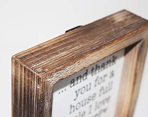 Rustic Torched Wood Small Box Sign for Home Decor,Freestanding Thank You Sign for Kitchen,Square Wood Block Sign Table Decor,6" x 6" x 1.57" - Image 5