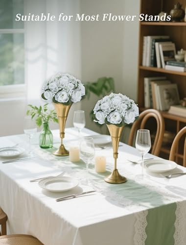 BLOSMON White Flower Balls for Centerpieces: 2 Pcs, Rose and Babys Breath - Image 3