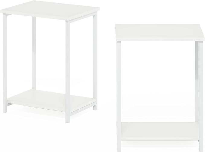 Furinno Simplistic Side Table Set of 2, 2-Tier Modern Metal Frame End Table - Image 6