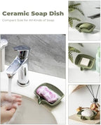 Zoeeker Self Draining Soap Dish, Ceramic Bar Soap Holder with Drainage - Image 6