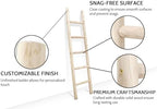 FUIN Blanket Ladder, 57in Rustic Solid Wood Decorative Ladder, Natural - Image 3