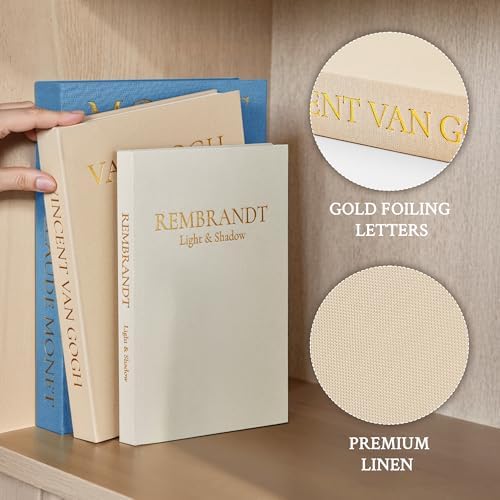 JARLINK Aesthetic Decorative Books, Set of 3 Linen Faux Book Boxes, Blue - Image 5