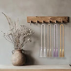 34 Inch Pearl Glass Bead Garland with Tassels -1 Pack Purple - Image 5