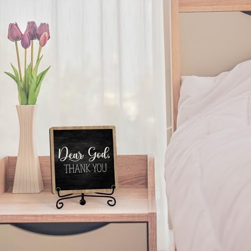 Modern Farmhouse Decor, Home Decor For Living Room, Boho Chic Aesthetic Shelf Decorations, Christian Dear God Sign, Farm House Entryway Tv Stand Fireplace Coffee Table Decoration (01) - Image 4