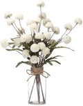 6PCS Mums Artificial Flowers with Vase - Small Silk Fake Flowers Suitable for Vase Bedroom Dining Room Living Rooms Decor Home Table Decor by QUNWREATH